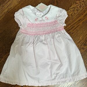 Janie and Jack Pink and White Casual Dress